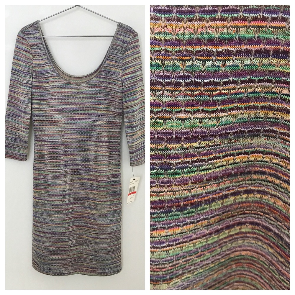 NWT ABS Knit Bodycon Mini Dress Multi XS